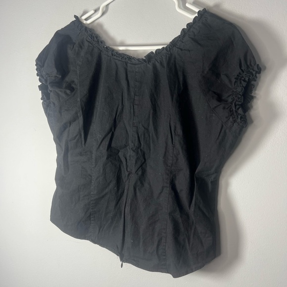 No Boundaries Y2K Babydoll Black Blouse with Lace Up front XL - Picture 7 of 7